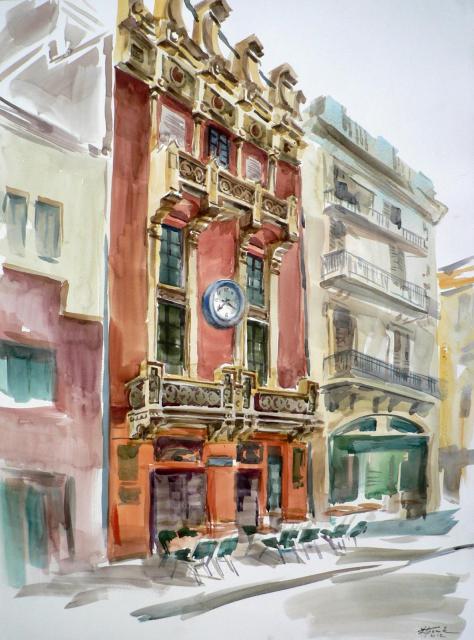 2012 Фігейрес, Рамбла Будинок з годинником70х50 пап акв