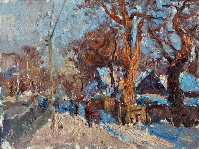 Останній місяць зими. Вулиця Грязнова. Етюд. 2011